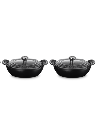 Mini Round Braiser 1/3 Qt Set of 4 Matte Black