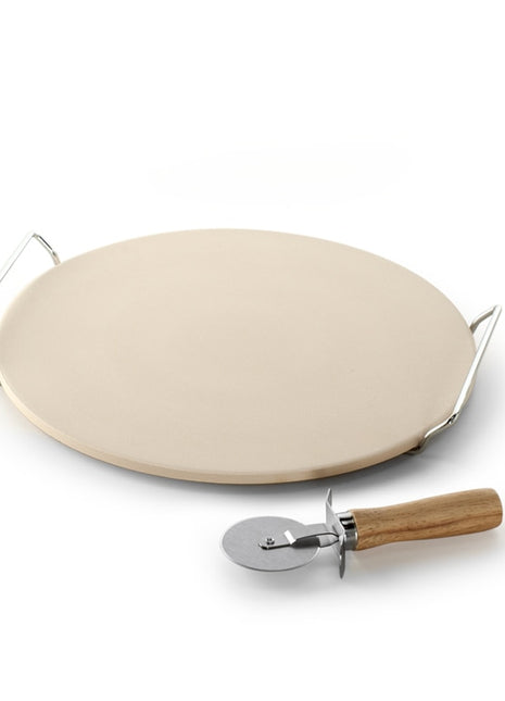 Italian Pizza Stone set with cutter and rack