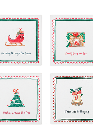 Holiday House Coaster Set (4 pc. set)