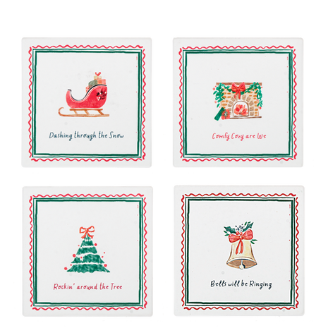 Holiday House Coaster Set (4 pc. set)