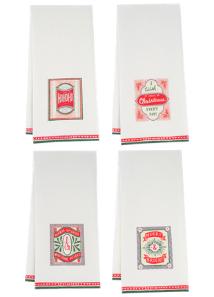 Retro Holiday Message Tea Towel
