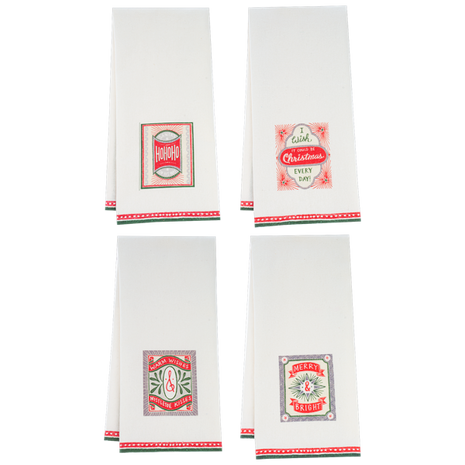 Retro Holiday Message Tea Towel