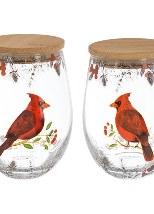 Cardinal Stemless Wine Glass w/Wood Lid