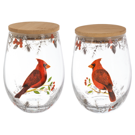 Cardinal Stemless Wine Glass w/Wood Lid
