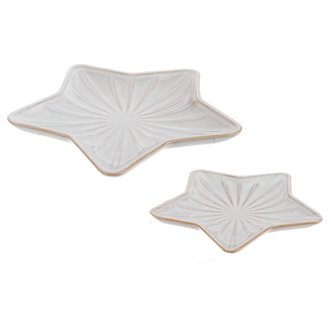 Whitewash Star Plate Set (2 pc. set)