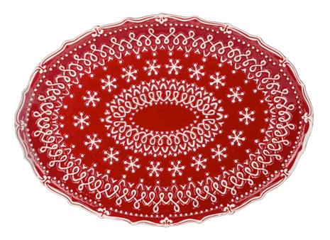 Red Snowflake Platter