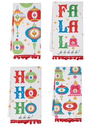 Retro Holiday Message Tea Towel