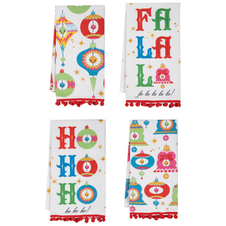 Retro Holiday Message Tea Towel