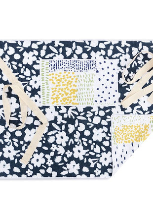 Absorbent Half Apron Navy Floral