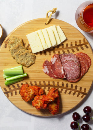 Baseball Shaped Bamboo Charcuterie Board