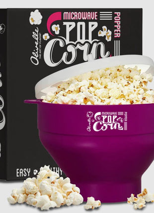 Silicone Microwave Popcorn Popper Plum