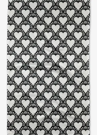 Geometry Tea Towel Heartthrob Onyx