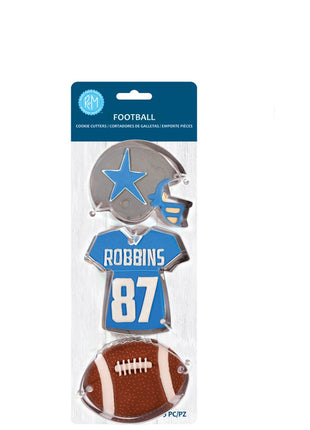 Football 3 Pc Cookie Cutter Set