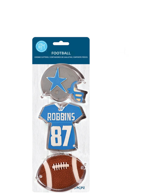 Football 3 Pc Cookie Cutter Set