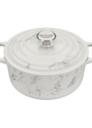 White Marble Signature Round Dutch Oven 4.5 Qt