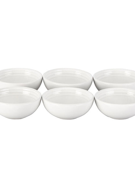 White Pinch Bowl Set Of 6
