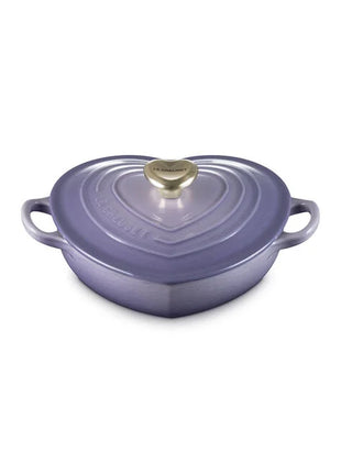 Shallow Heart Dish 1.25 Qt Novelty Light Gold Heart Knob