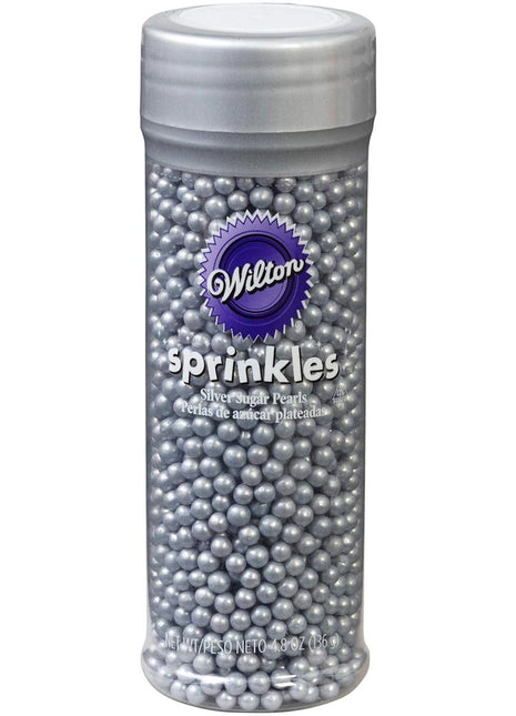 Silver Sprinkles Sugar Pearls - 4.8 oz.