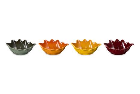 Set Of 4 French Oak Leaf Mini Bowls Multi