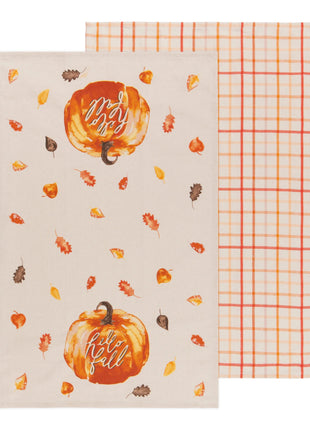 Now Designs Printed Dishtowels Set/2 Hello Fall DC