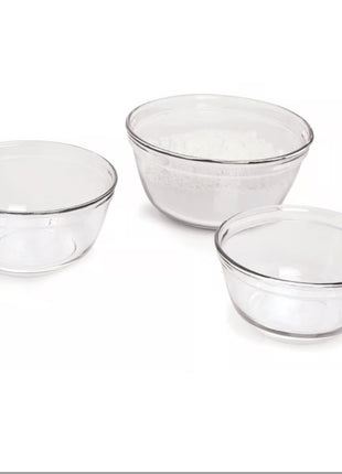 Glass Mixing Bowl Set 3 Pc