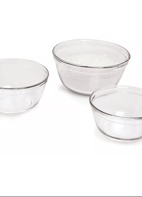 Glass Mixing Bowl Set 3 Pc