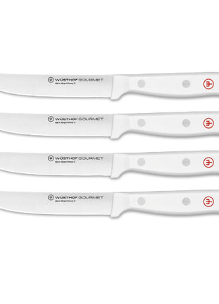 White Gourmet Steak Knife Set 4 Pc