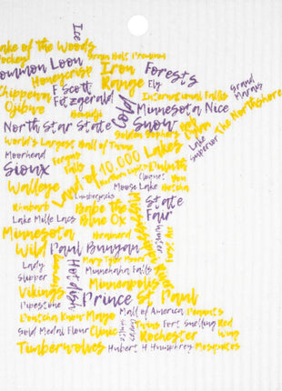 Kattinatt Swedish Dish Cloth All Year Purple And Gold Minnesota Words