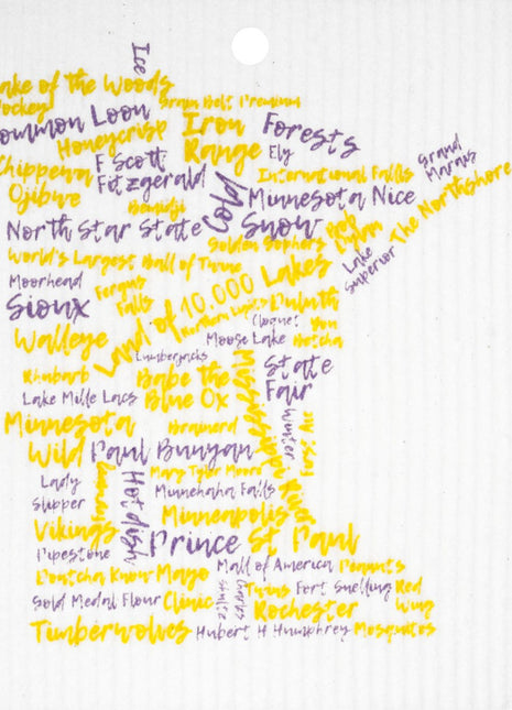 Kattinatt Swedish Dish Cloth All Year Purple And Gold Minnesota Words