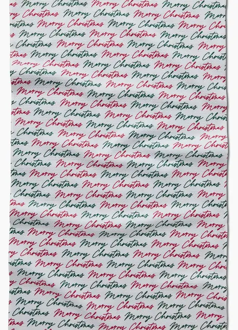 Geometry Tea Towel Merry Christmas Greetings