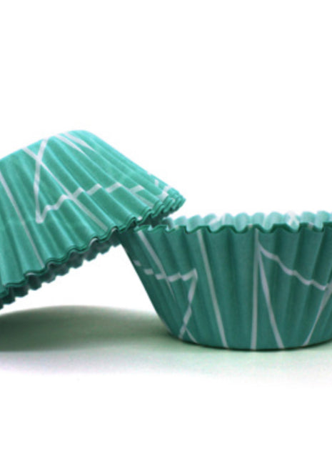 Baking Cups, 50 Count Teal Triangle